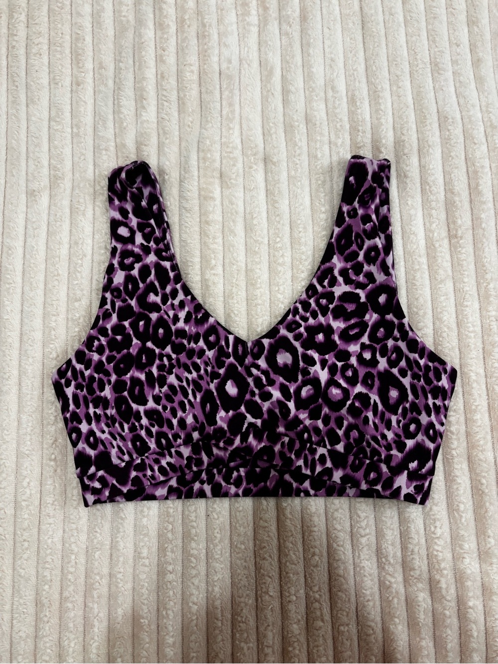 Fabletics Purple Leopard Scoop Bralette